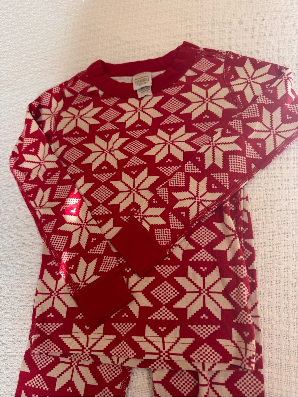 Hanna Andersson Red and Cream Fair Isle Kids Pajama Set